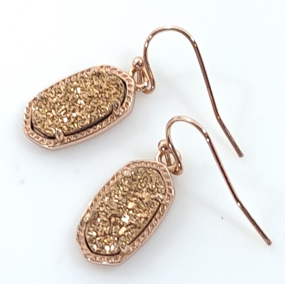 Kendra Scott Lee Earrings in Rose Gold Drusy Drop - Picture 6 of 6